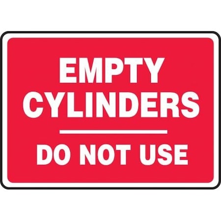 SAFETY SIGN EMPTY CYLINDERS DO NOT MCPG589XP